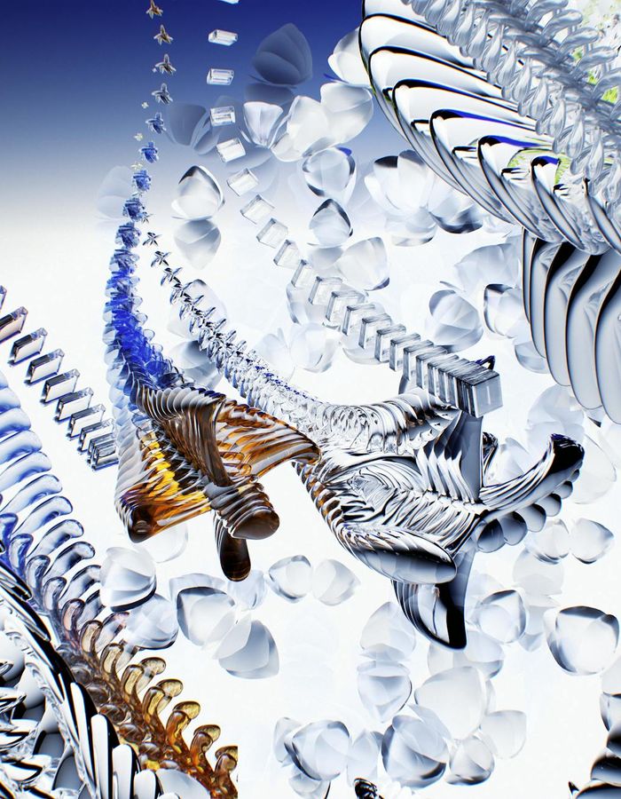 Abstract flow of geometric shapes representing flexibility